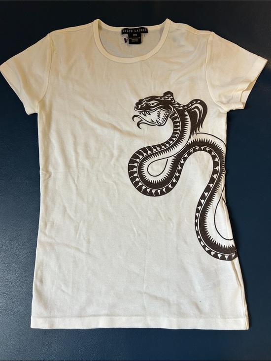 Ralph Lauren Black Label Tops - Ralph Lauren Black Label sz S White Sleeveless Tank Top - Crew Neck snake motif